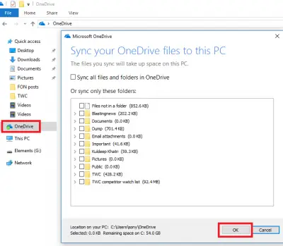 OneDrive sync problems