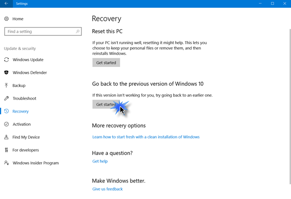 Uninstall Windows 10 October 2018 Update
