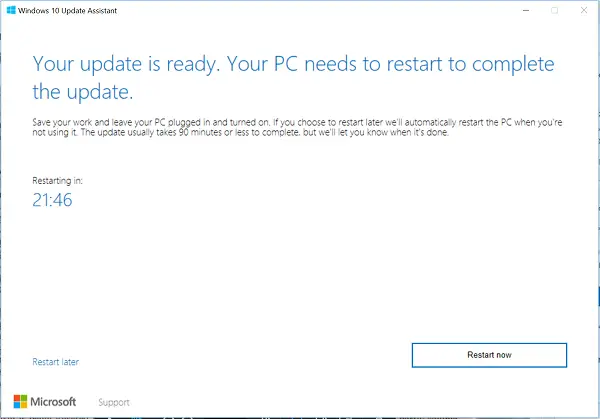 Install Windows 10 Creators Update using Windows 10 Upgrade Assistant