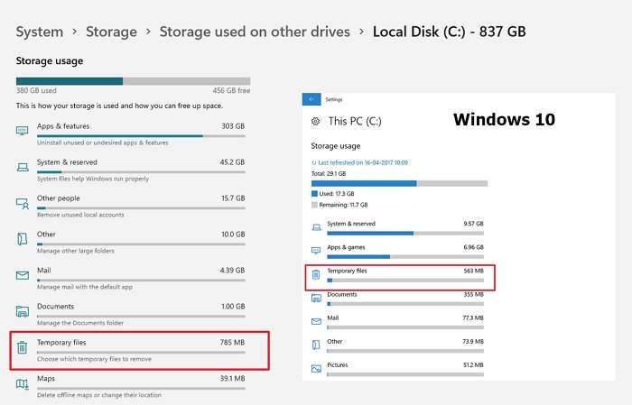 Windows Storage Sense Details
