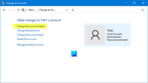 How To Change User Account And Folder Name In Windows 1110