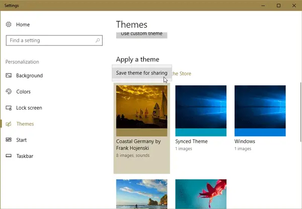 Themes in Windows 10