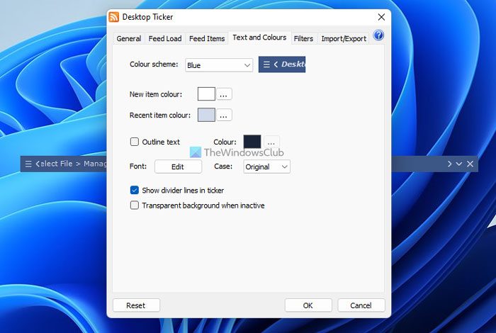 Desktop Ticker lets you read RSS feeds directly on your Windows desktop