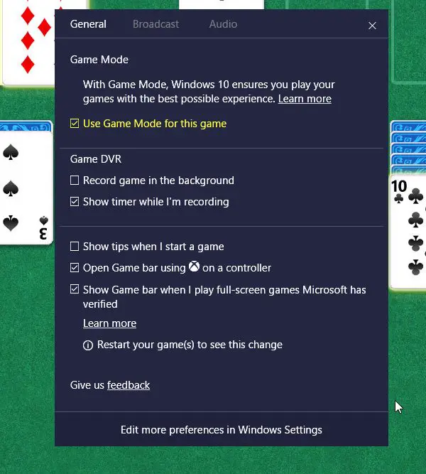 enable and use Game Mode in Windows 10