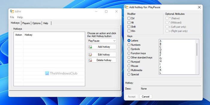 Media Player Hotkey: Assign common hotkeys to all Media Players on your Windows PC