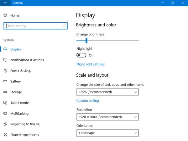 Turn On Night Light in Windows 10