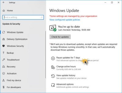 pause windows updates