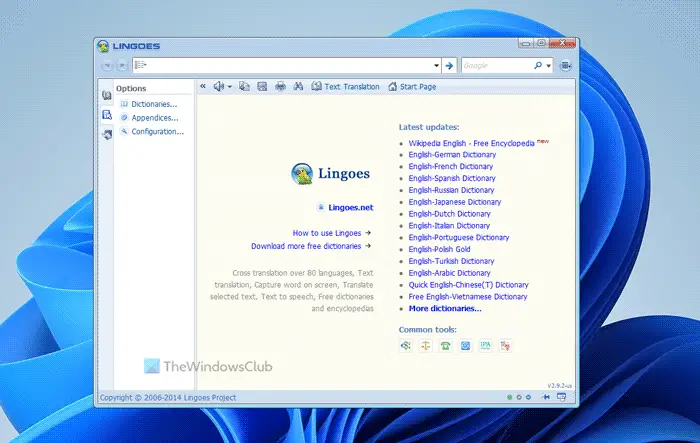 Lingoes is a free Text Translator & Dictionary software for Windows PC
