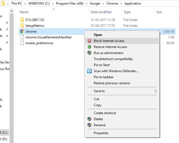 OneClickFirewall Block or allow Internet access via Context Menu - 79