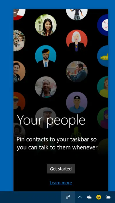 People Bar in Windows 10