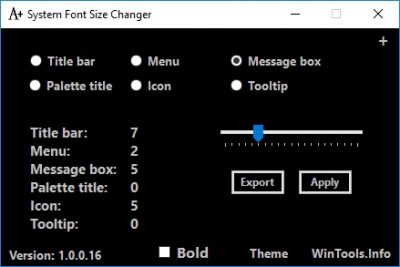 изменить цвета для элементов системы и размер шрифта в Windows 10