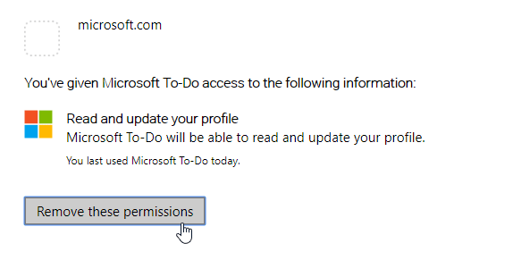 disable or delete Microsoft To-Do account