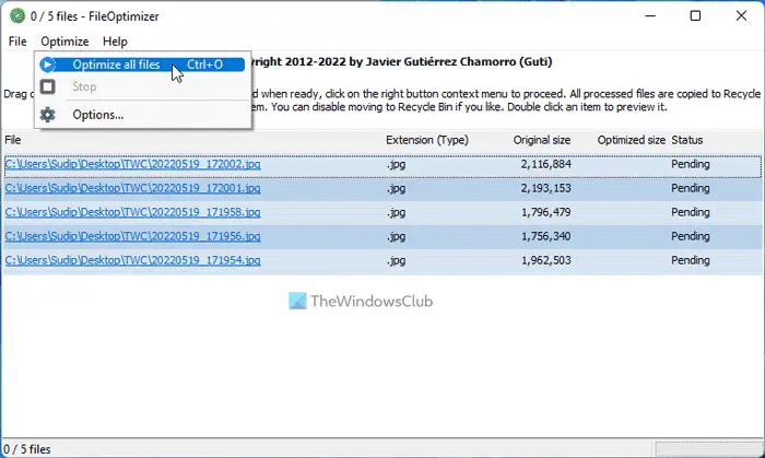 Optimize Files with free FileOptimizer for Windows 11/10