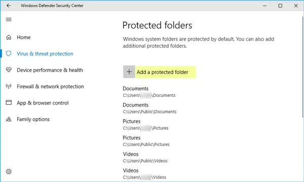 How to use Controlled Folder Access in Windows 10