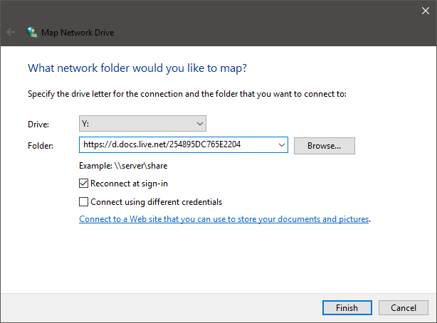 Map OneDrive As Network Drive