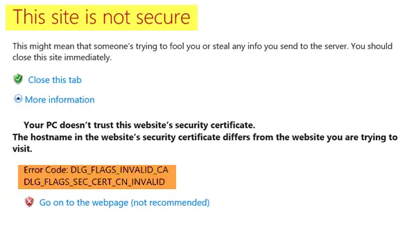 This site is not secure
