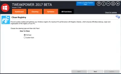 TweakPower lets you clean, optimize and tweak Windows OS
