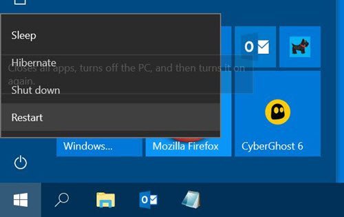Windows 10 Start Menu always opening up