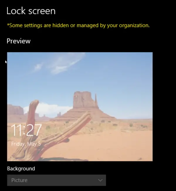 Lock screen greyed out. Source: microsoft.com