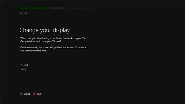 Change your display in Xbox One S. Source: microsoft.com