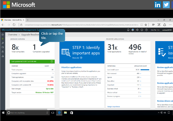 Using Windows Analytics Upgrade Readiness for upgrading devices To efficiently contend whatever a successful deployment of Windows OS from destination to destination during an Using Windows Analytics Upgrade Readiness for upgrading devices