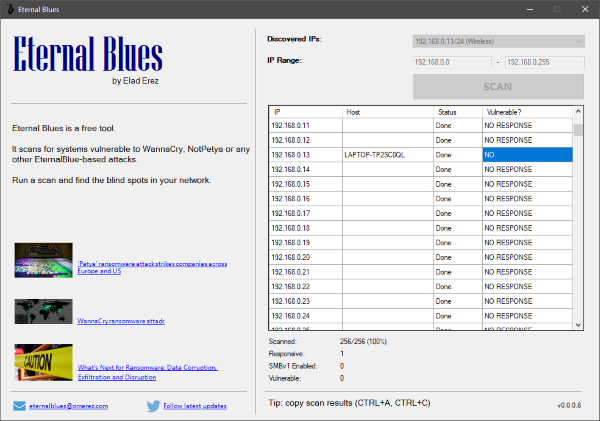 Eternal Blues Ransomware Scanner