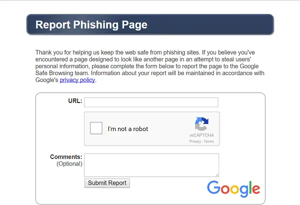 Report Online Scams, Spam & Phishing websites