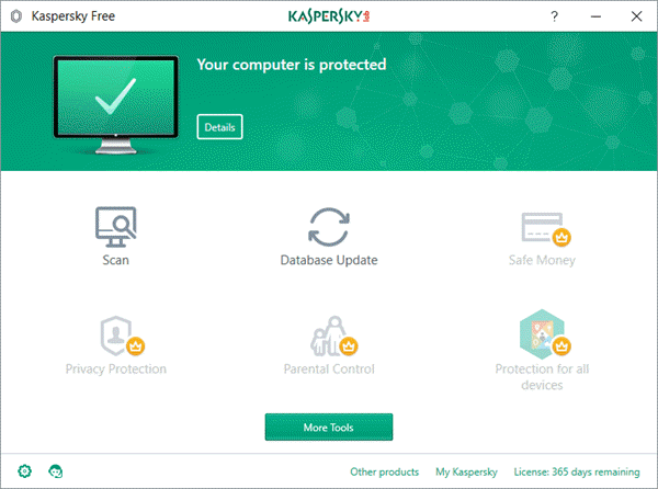 Kaspersky Free Antivirus Windows