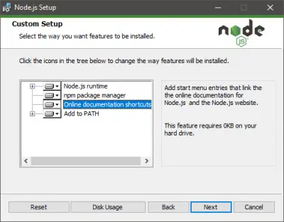 setup Node.js development environment on Windows