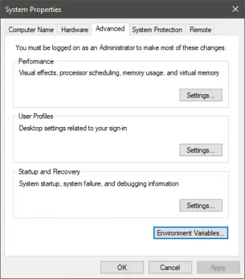 System & User Environment Variables