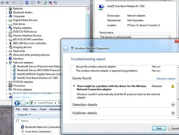 Windows couldn't automatically bind the IP protocol stack to the network adapter