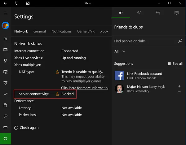 Multiplayer Server Connectivity in Xbox App in Blocked