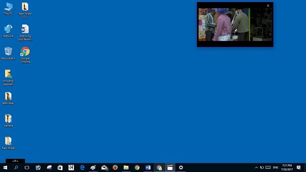 Play In Mini View Feature In Windows 10 Movies Tv App