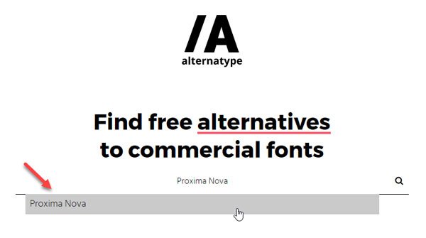Alternatype lets you find free alternatives to paid fonts