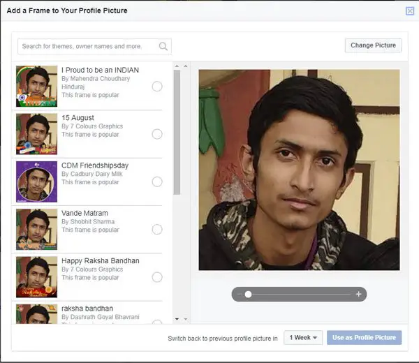 Add a Frame to Facebook profile picture