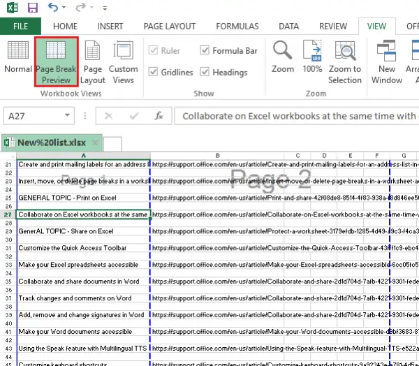 Insert, Move or Delete Page Breaks in Excel