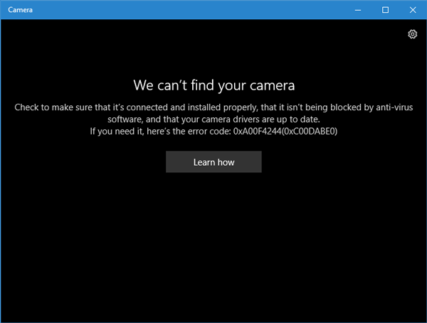 We Can T Find Your Camera Error Code 0xa00f4244 0xc00dabe0 We Can T Find Your Camera Error Code 0xa00f4244 0xc00dabe0