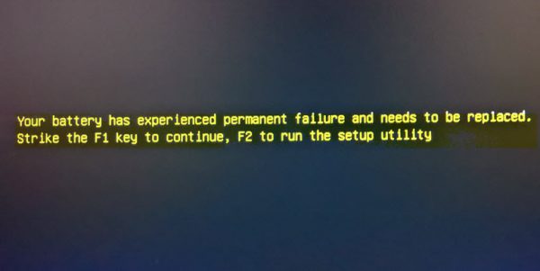 Your battery has experienced permanent failure