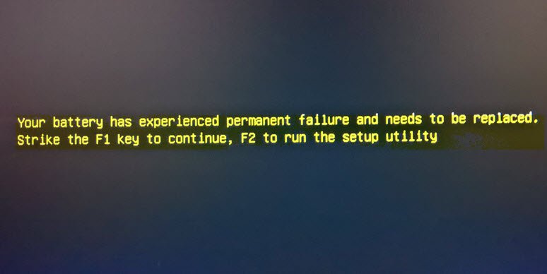 Your battery has experienced permanent failure