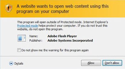 A website wants to open web content using this program on your computer