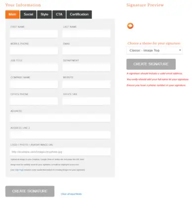 Free email signature generators