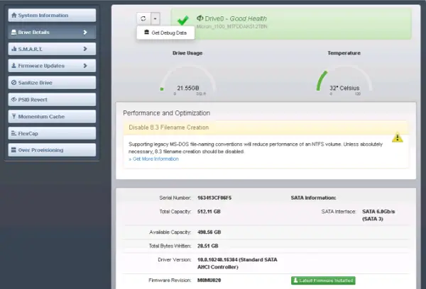 Optimize your Solid State Drive