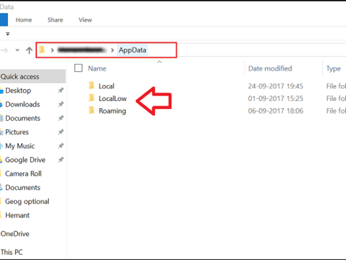 Local Locallow Roaming Folders In In Appdata On Windows 10