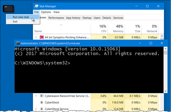Open Command Prompt from Task Manager
