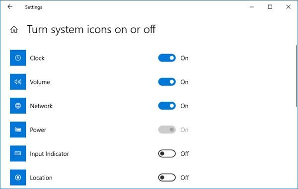 Power button setting grayed out