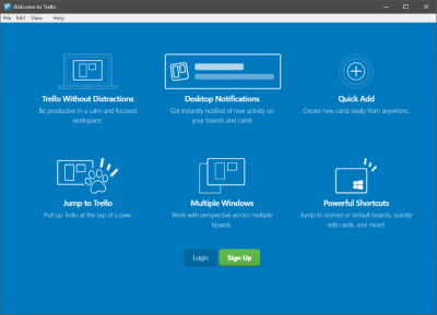 Trello browser-based web app now available as a Windows 10 app