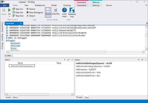 Windows Debugger or WinDbg Tool 