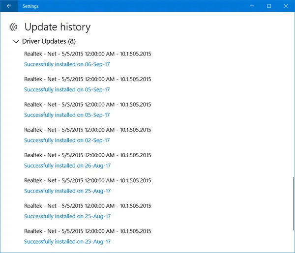 Realtek Driver update keeps being offered by Windows Update