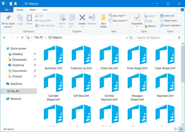 3D Objects Folder windows 10