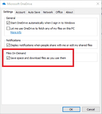 OneDrive Files On-Demand in Windows 10